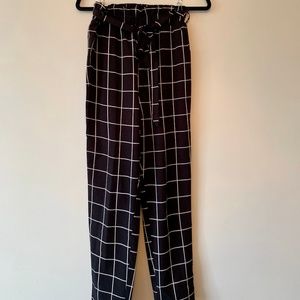 Black and White Striped Trousers